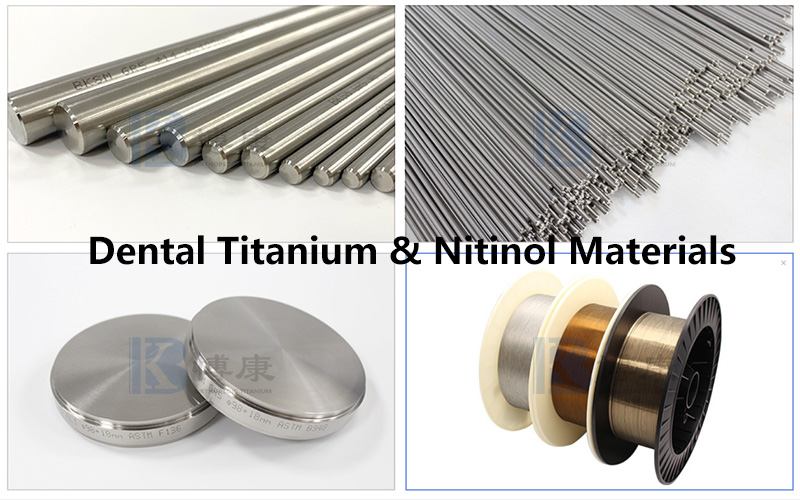 Bahan Titanium & Nitinol Pergigian untuk aplikasi implan dan pemulihan